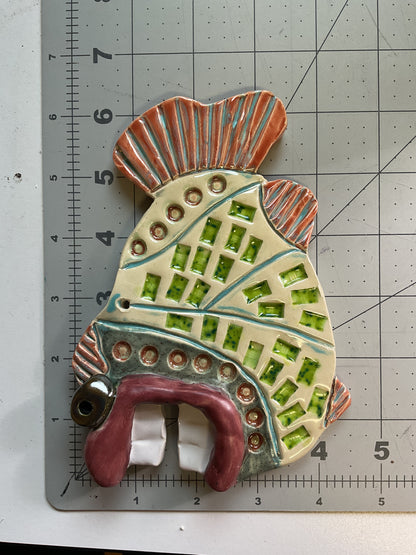 Ceramic Arts Handmade Clay Crafts Glazed Fish 4.5-inch by 6.5-inch made by Angelina Vida-White and Eric Stacy