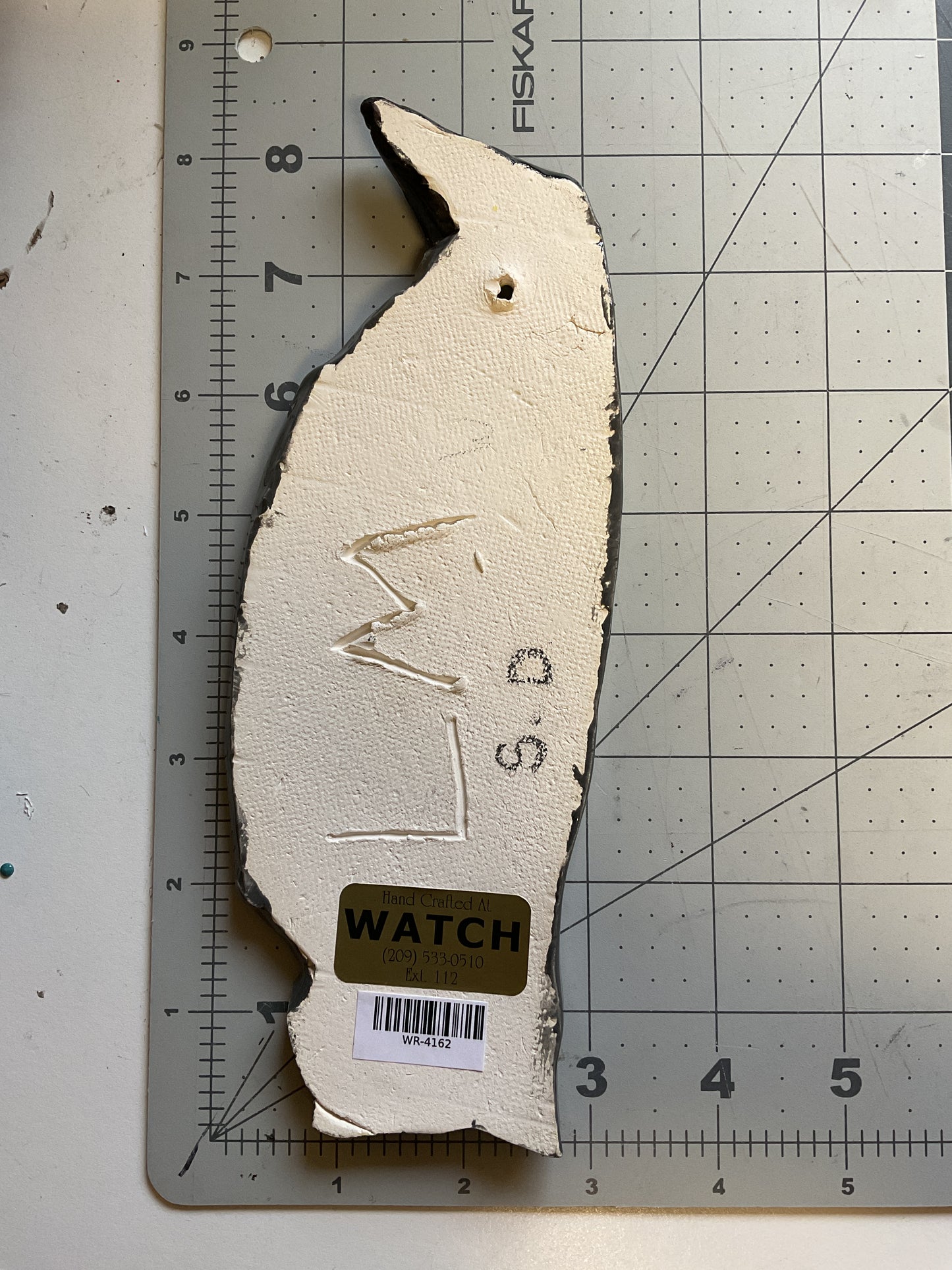 Ceramic Arts Handmade Clay Crafts Glazed Penguin 3-inch by 8-inch made by Larry Mansfield and Sinclair Darr 4162