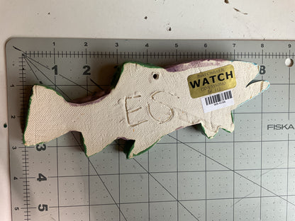 Ceramic Arts Handmade Clay Crafts Glazed Fish 3.5-inch by 8-inch made by Eric Stacy 4166