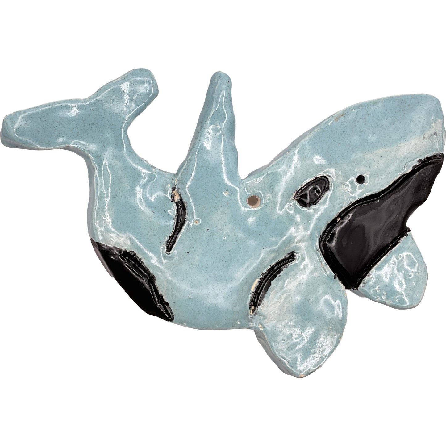 Ceramic Arts Handmade Clay Crafts Glazed Whale 7-inch by 5-inch made by Jenna DeCosta 4170