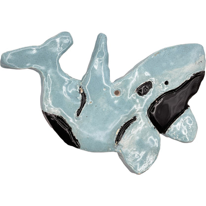 Ceramic Arts Handmade Clay Crafts Glazed Whale 7-inch by 5-inch made by Jenna DeCosta 4170