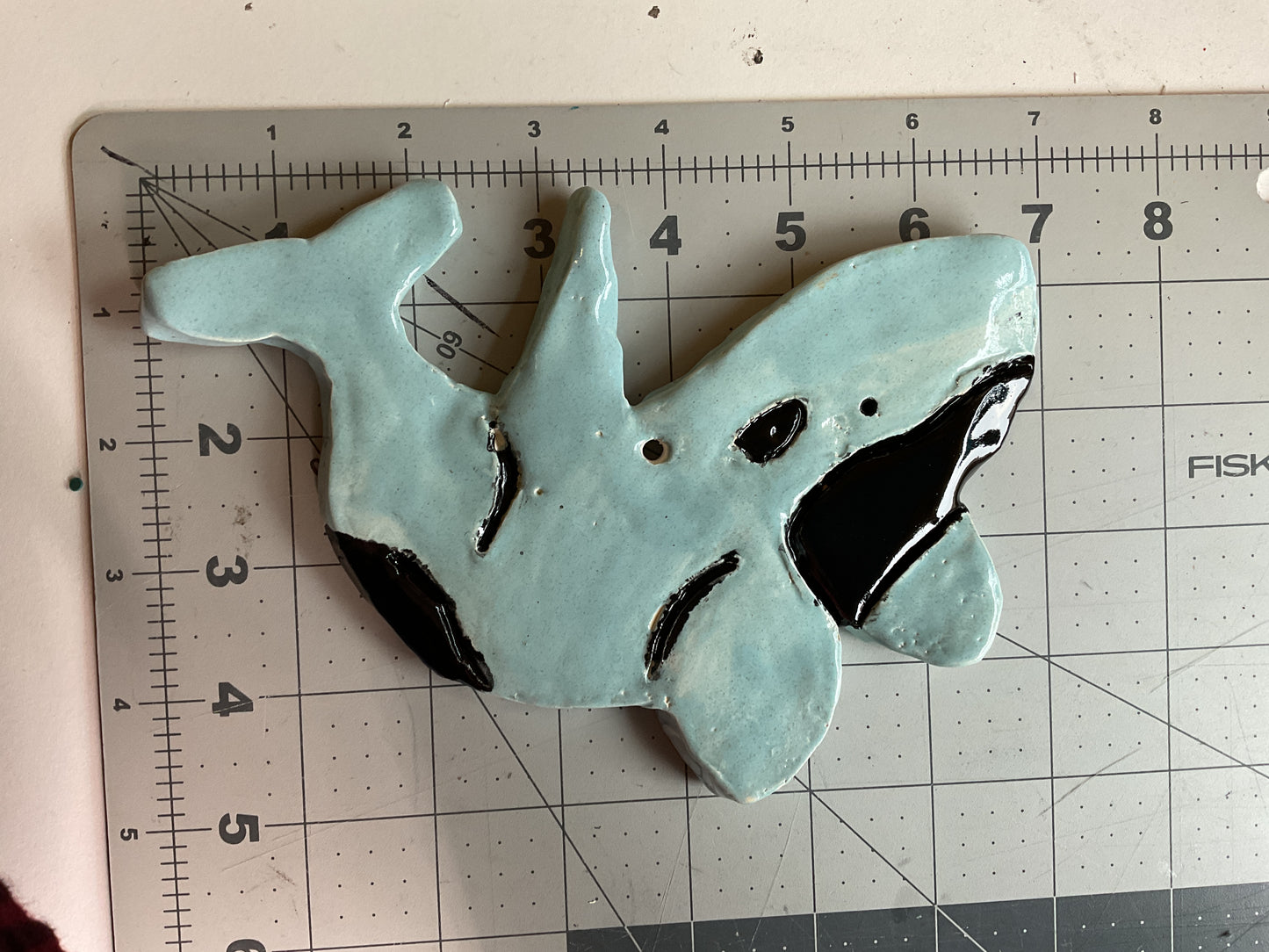 Ceramic Arts Handmade Clay Crafts Glazed Whale 7-inch by 5-inch made by Jenna DeCosta 4170