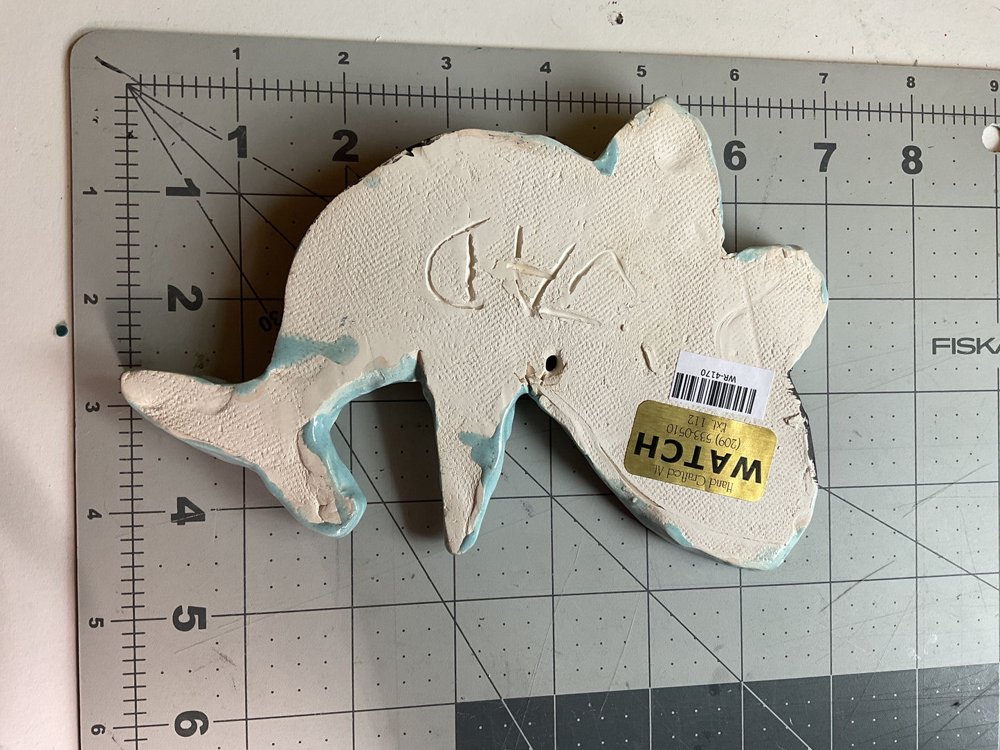 Ceramic Arts Handmade Clay Crafts Glazed Whale 7-inch by 5-inch made by Jenna DeCosta 4170