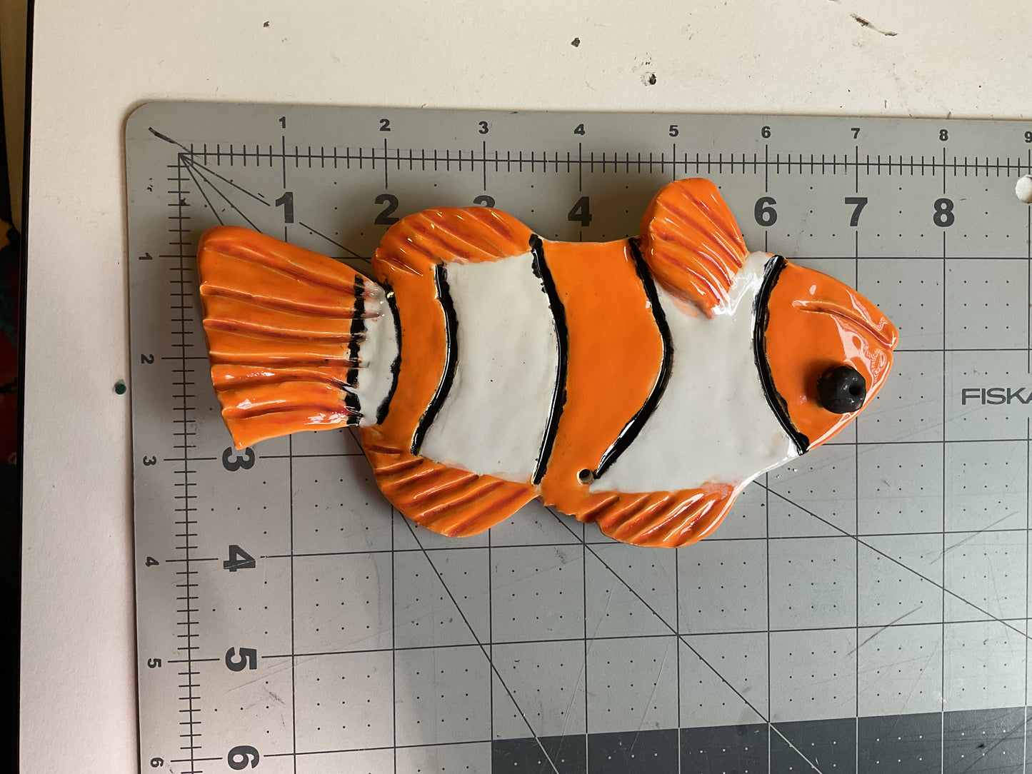 Ceramic Arts Handmade Clay Crafts Glazed Fish 7.5-inch by 4-inch made by Breanne Wright 4172