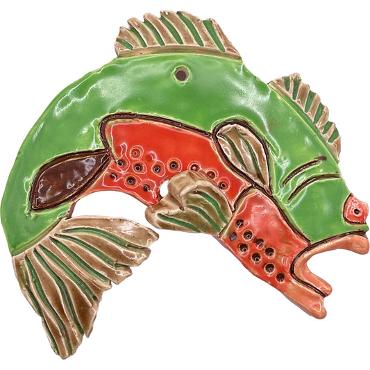 Ceramic Arts Handmade Clay Crafts Glazed Fish 5-inch by 5.5-inch made by Roger Maxwell and Anonymous 4171