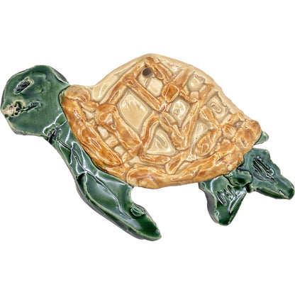 Ceramic Arts Handmade Clay Crafts Glazed Turtle 3.5-inch by 6-inch made by Marshall Earls 4174