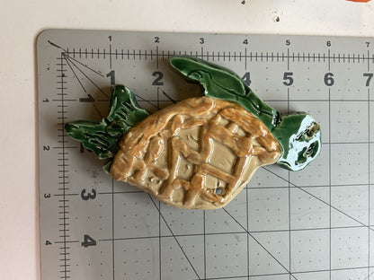 Ceramic Arts Handmade Clay Crafts Glazed Turtle 3.5-inch by 6-inch made by Marshall Earls 4174