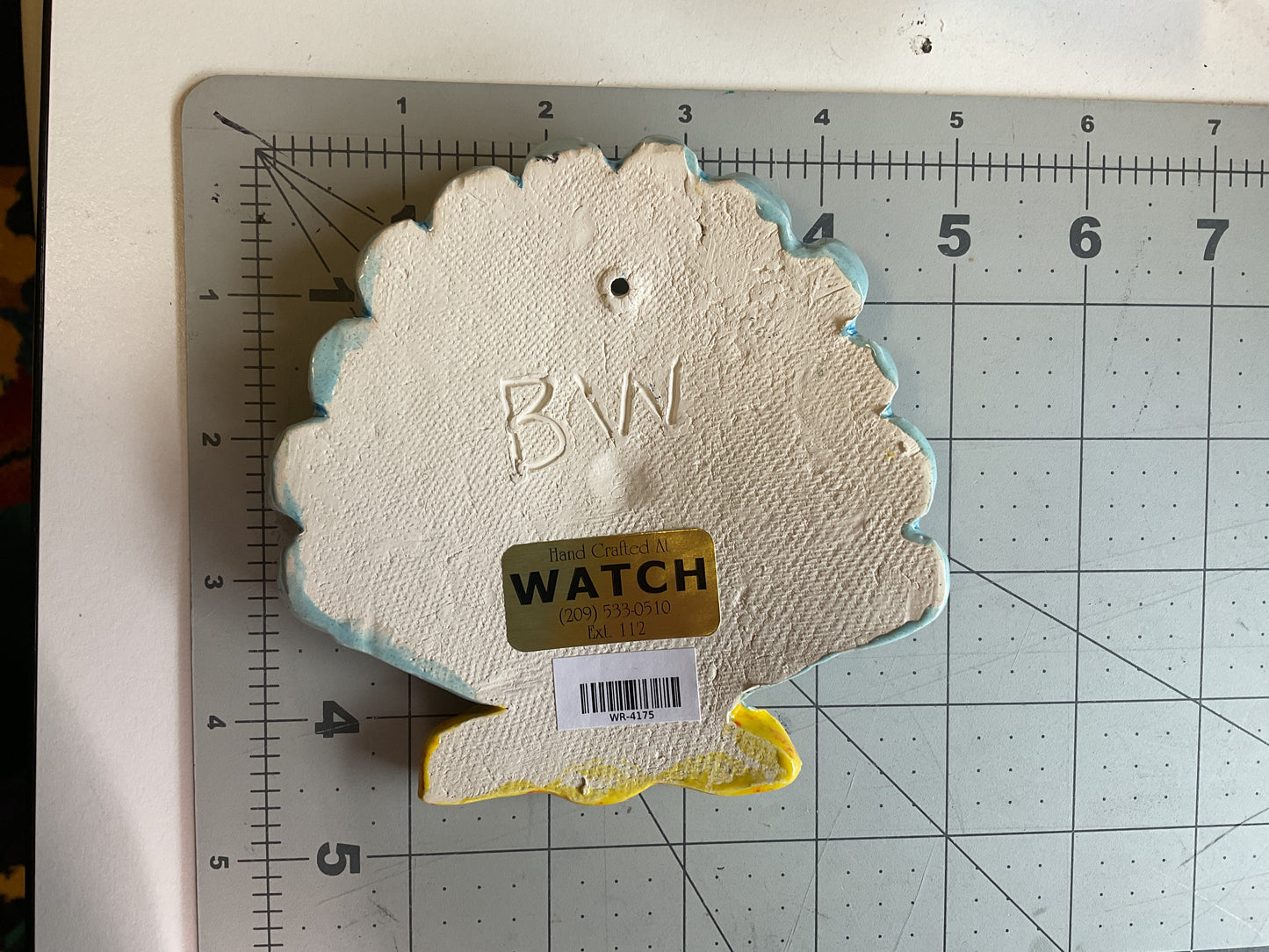 Ceramic Arts Handmade Clay Crafts Glazed Shell 5-inch by 4.5-inch made by Breanne Wright 4175