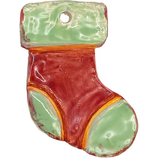 Handmade Ceramic Christmas Ornament 3"x4" by Jonathan DeCosta and Anonymous 4211