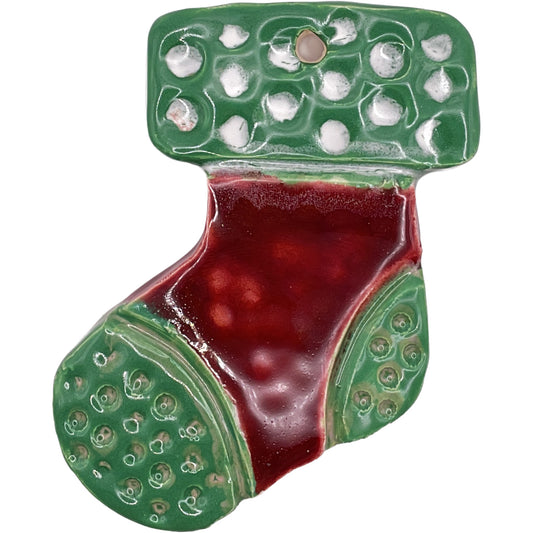 Handmade Ceramic Christmas Ornament 3"x4" by Morgan Fox & Anon 4214