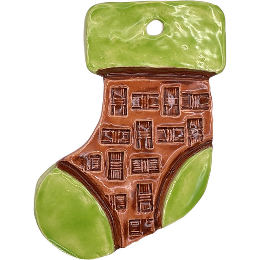 Handmade Ceramic Christmas Ornament 3"x4" by Anonymous 4216