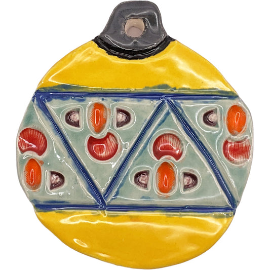 Handmade Ceramic Christmas Ornament 3"x3" by Anonymous 4218