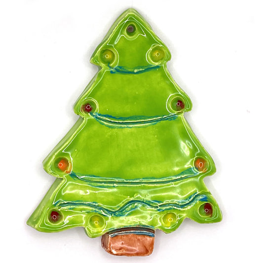 Handmade Ceramic Christmas Ornament 3"x4" by Eric Stacy 4230