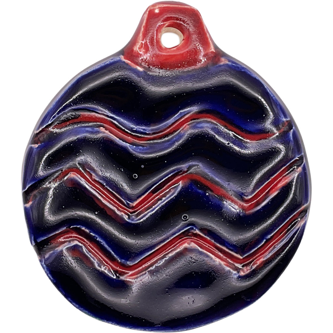 Handmade Ceramic Christmas Ornament 3"x3" by Janice Stephens & Anon 4250