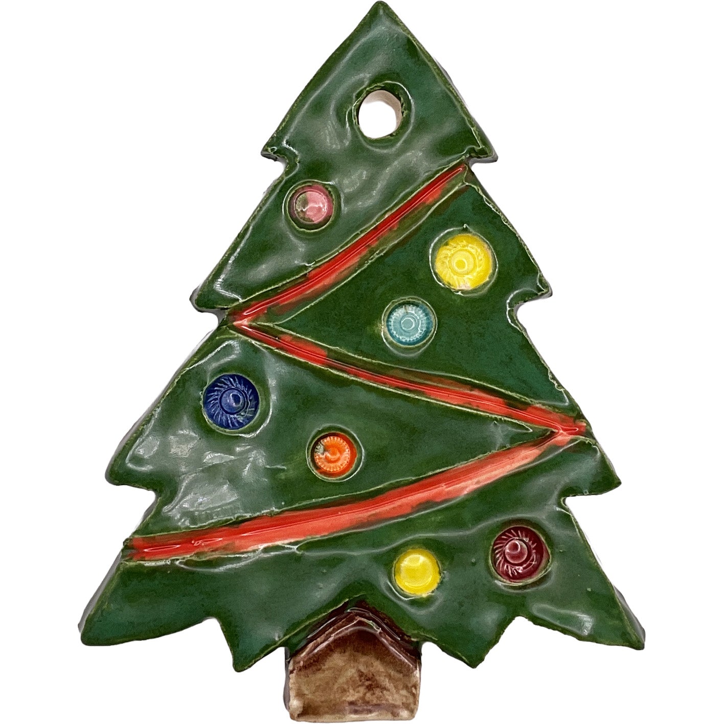 Handmade Ceramic Christmas Ornament 3"x4" by Anonymous 4269