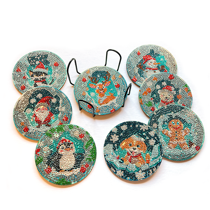 Diamond Dot Art -  Handmade Crafts - Coaster Set by Mandy Ide 4270