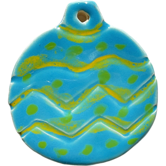 Handmade Ceramic Christmas Ornament 3"x3" by Jeffrey Kohler-Crowe and Anonymous 4278
