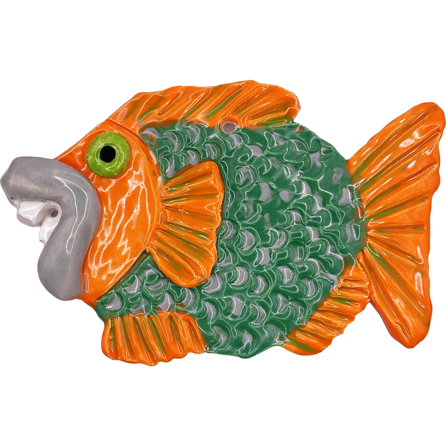 WATCH Resources Art Guild - Handmade Ceramic Arts: Glazed Fish 6-inch x 4-inch by Lisa Uptain 4293