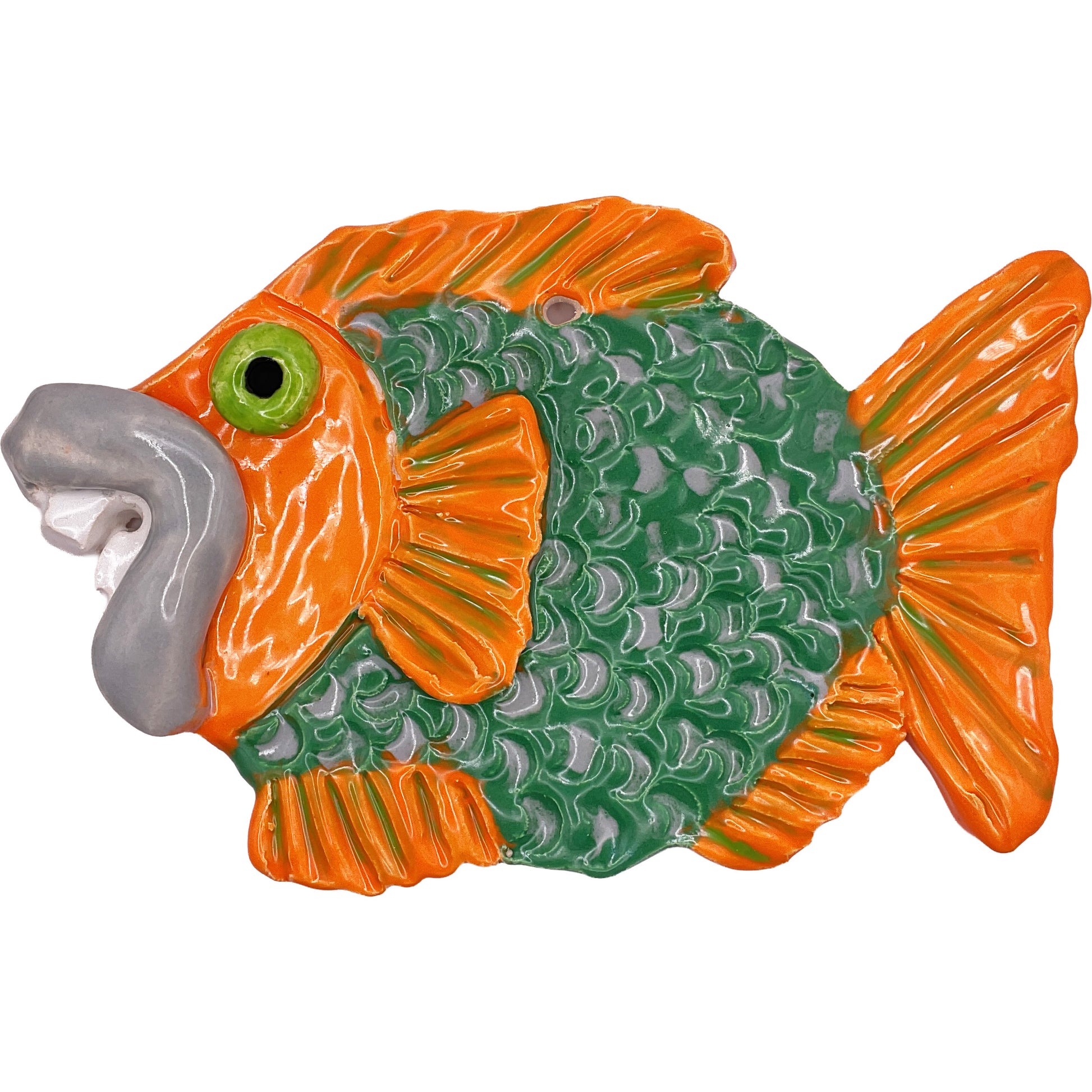WATCH Resources Art Guild - Handmade Ceramic Arts: Glazed Fish 6-inch x 4-inch by Lisa Uptain 4293
