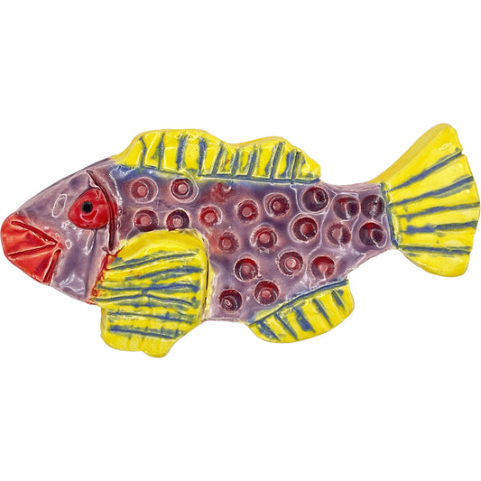 WATCH Resources Art Guild - Ceramic Arts Handmade Clay Crafts 3"x6" Glazed Fish made by Loreen Bartschi 4313