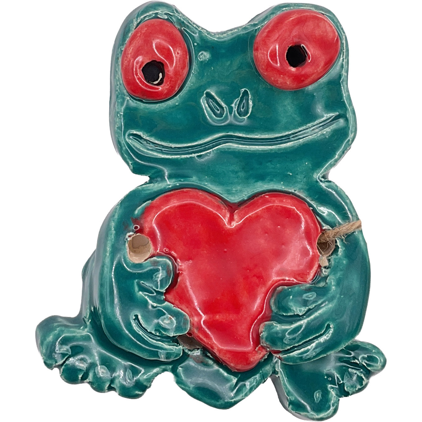 Ceramic Arts Handmade Clay Crafts 3"x4" Glazed Frog made by Lisa Uptain 4343