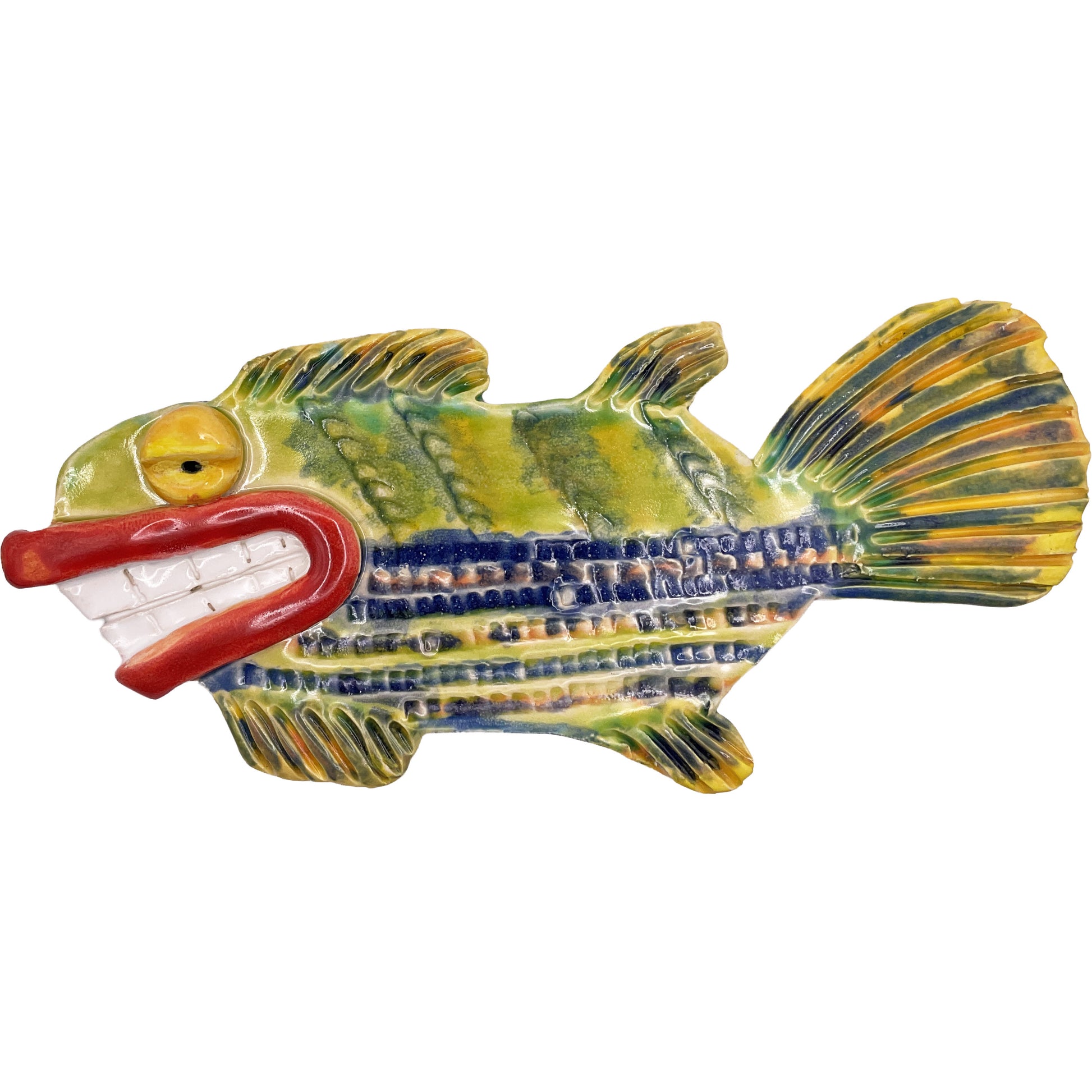 WATCH Resources Art Guild - Ceramic Arts Handmade Clay Crafts 8-inch x 3-inch Fresh Fish by Anonymous 4346