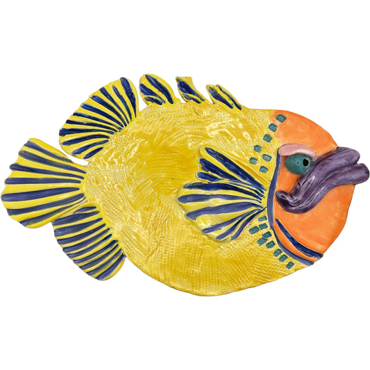 Ceramic Arts Handmade Clay Crafts 9-inch x 5.5-inch Fresh Fish by Anonymous 4348