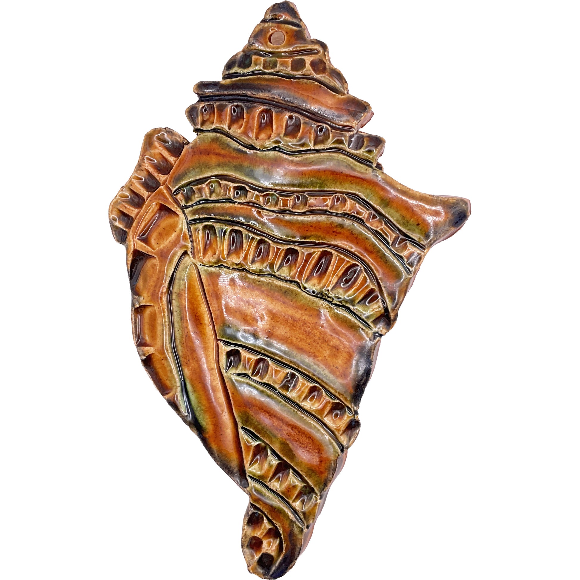 WATCH Resources Art Guild - Ceramic Arts Handmade Clay Crafts 7-inch x 4-inch Shell by Lisa Uptain 4357