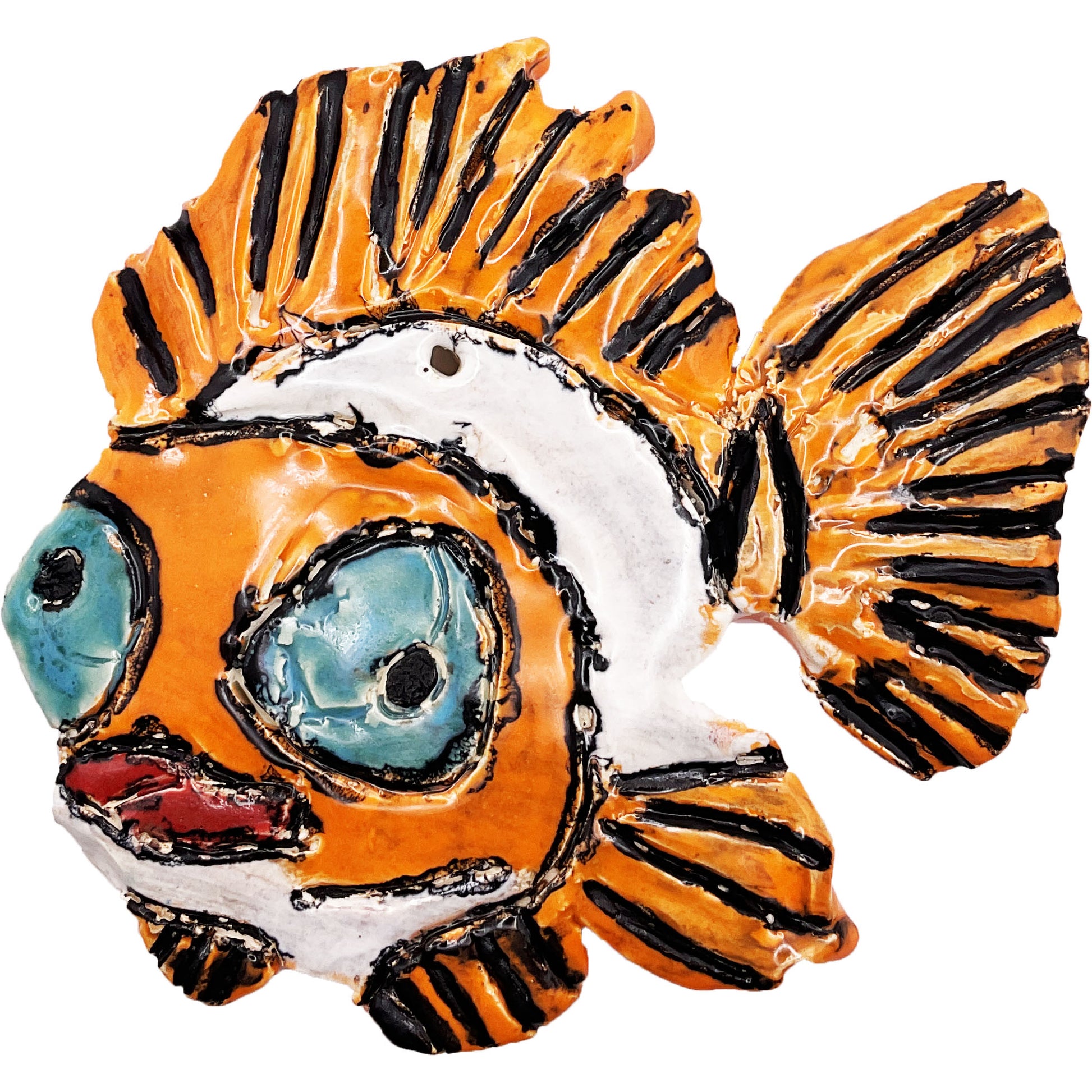 WATCH Resources Art Guild - Ceramic Arts Handmade Clay Crafts Glazed Fish 5-inch by 5.5-inch made by Jenna Decosta 4558