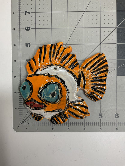 WATCH Resources Art Guild - Ceramic Arts Handmade Clay Crafts Glazed Fish 5-inch by 5.5-inch made by Jenna Decosta 4558