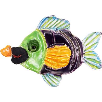 WATCH Resources Art Guild - Handmade Ceramic Arts: Glazed Fish with Lips 4.5-inch x 6-inch by Cesar Acosta 4573