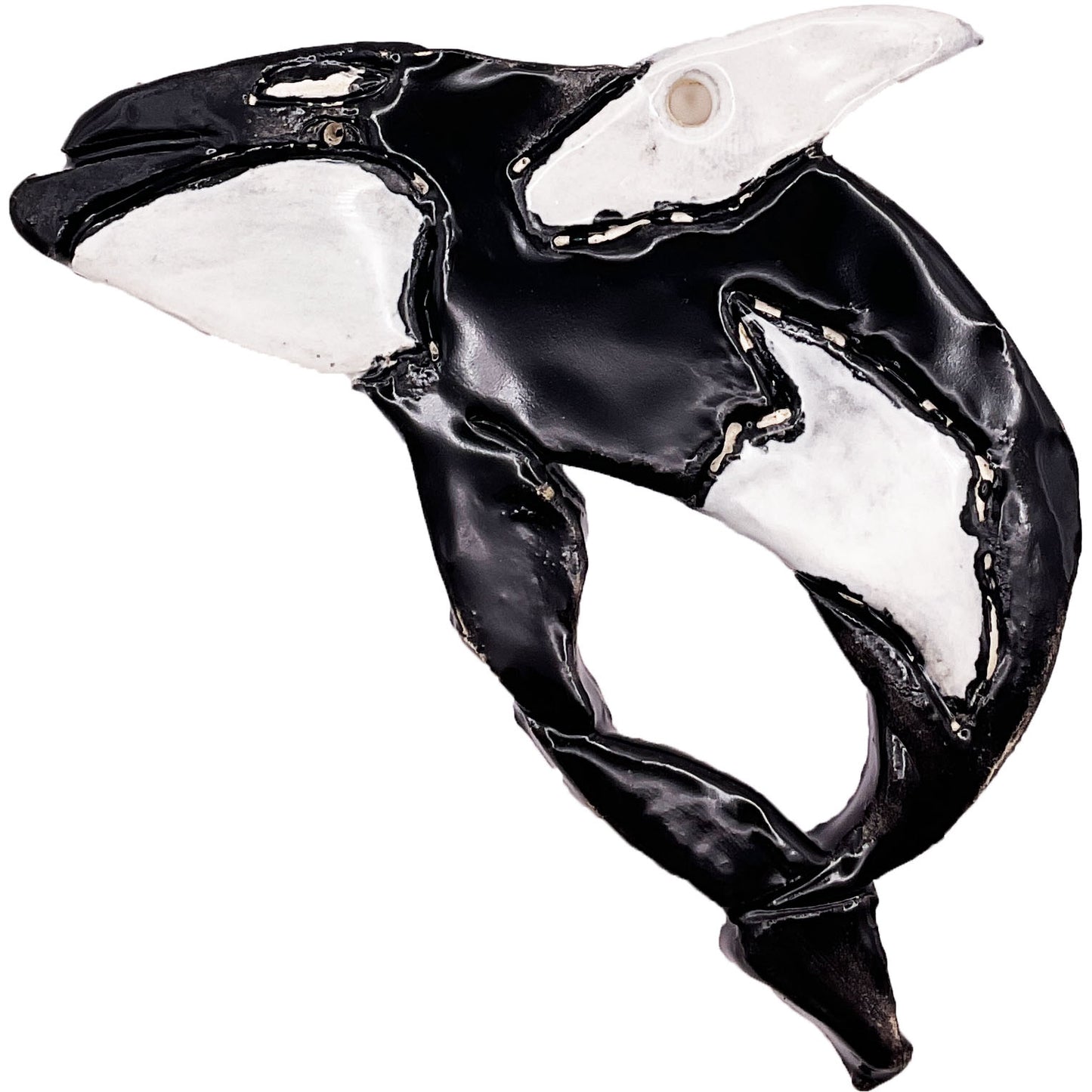 WATCH Resources Art Guild - Ceramic Arts Handmade Clay Crafts Glazed Whale 5-inch by 3.5-inch made by Terry Morrow 4579