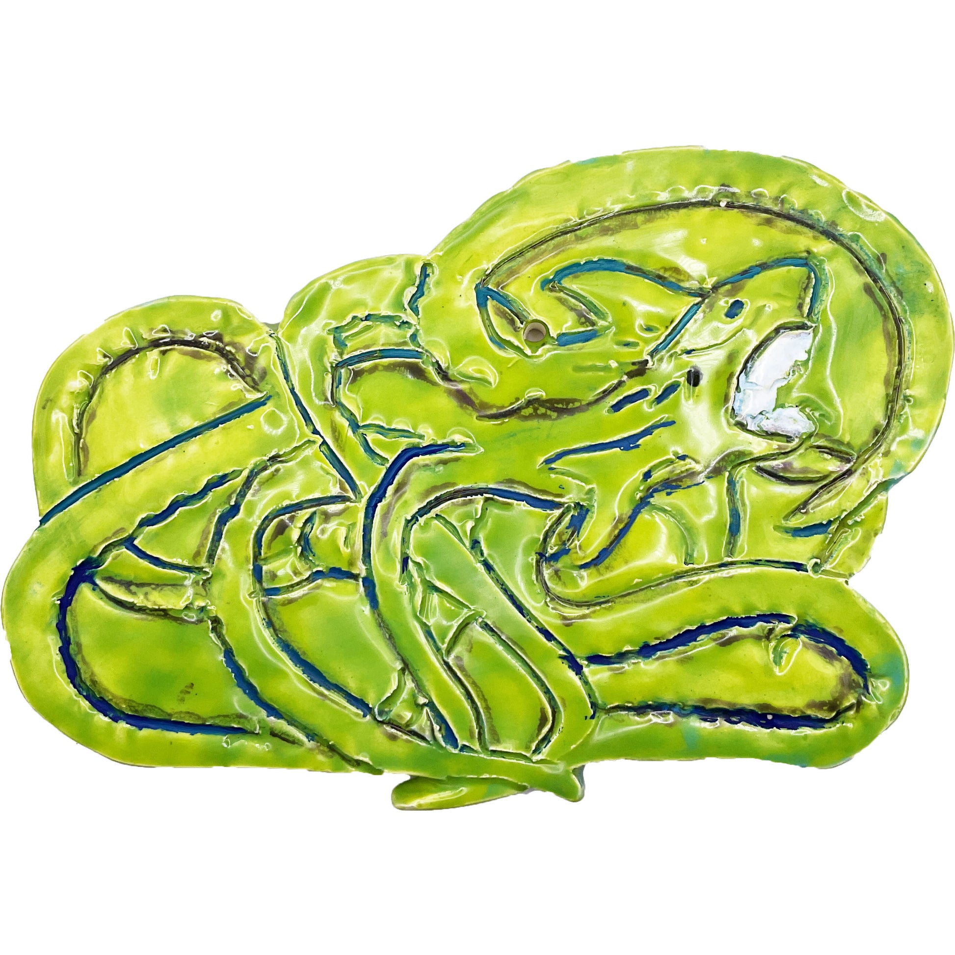 WATCH Resources Art Guild - Ceramic Arts Handmade Clay Crafts Glazed Shark Octopus 5.5-inch x 8.5-inch by Andy Crowe 4578