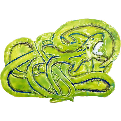 WATCH Resources Art Guild - Ceramic Arts Handmade Clay Crafts Glazed Shark Octopus 5.5-inch x 8.5-inch by Andy Crowe 4578