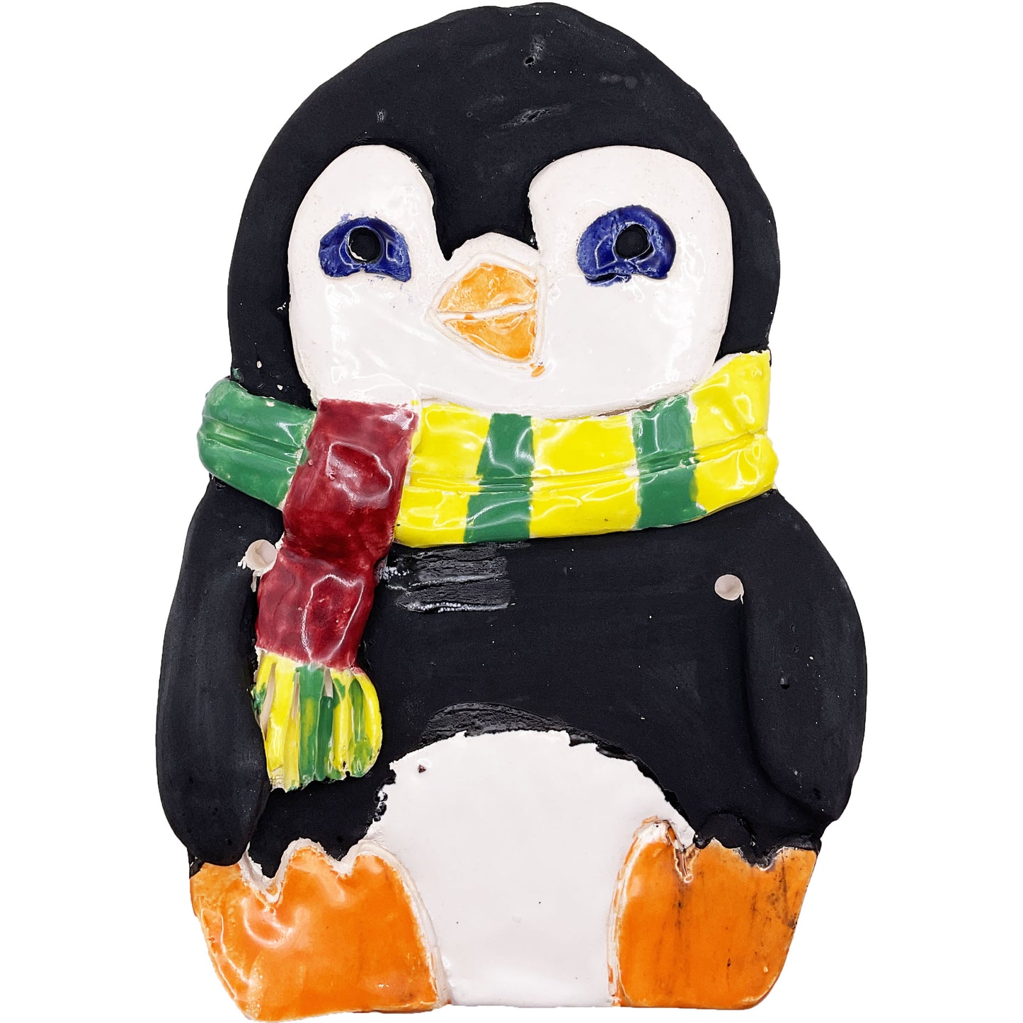 WATCH Resources Art Guild - Ceramic Arts Handmade Clay Crafts Glazed Penguin 9-inch by 6-inch made by Lisa Uptain and Monty Chu 4568