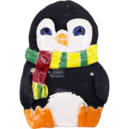 WATCH Resources Art Guild - Ceramic Arts Handmade Clay Crafts Glazed Penguin 9-inch by 6-inch made by Lisa Uptain and Monty Chu 4568