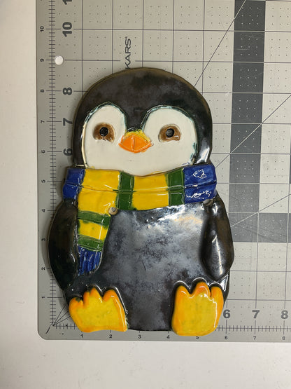 WATCH Resources Art Guild - Ceramic Arts Handmade Clay Crafts Glazed Penguin 9-inch by 6-inch made by Lisa Uptain 4567