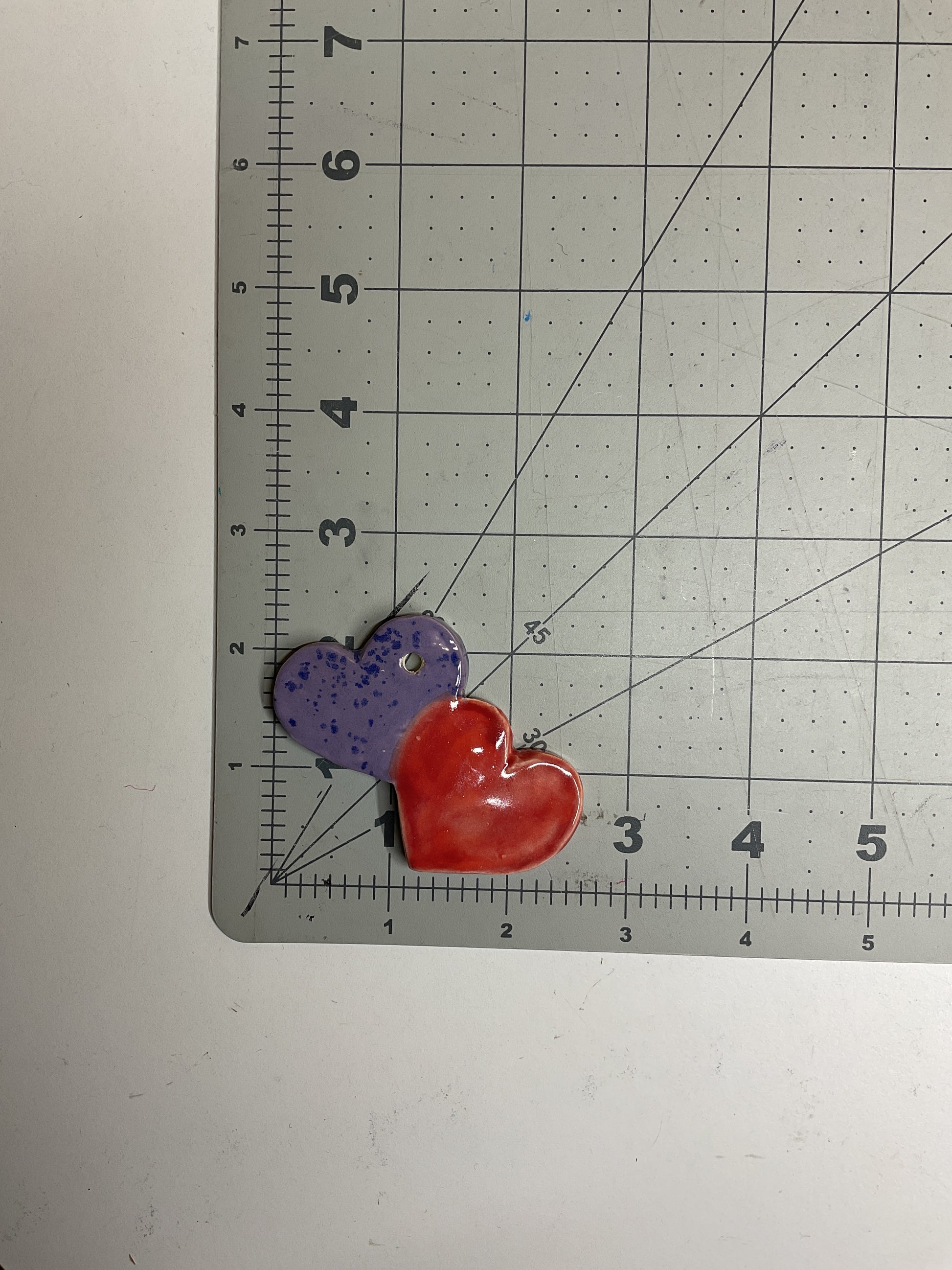 WATCH Resources Art Guild - Ceramic Arts Handmade Clay Crafts Glazed Hearts 2.5-inch by 1.5-inch made by Anonymous 4581
