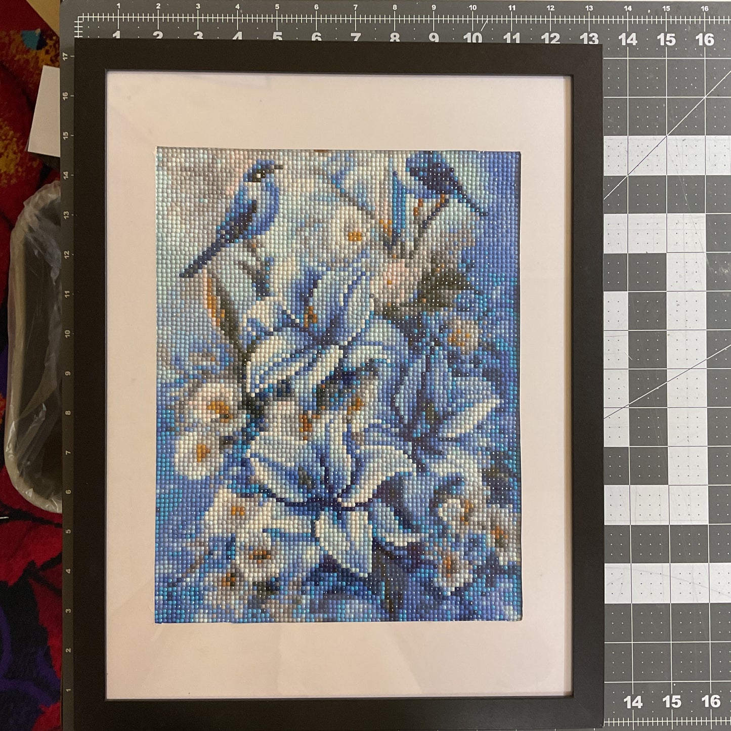 WATCH Resources Art Guild - Diamond Dot Art - Framed Canvas - Handmade Crafts - 17 x 13 Birds and Flowers by Annika Kohler-Crowe 4684