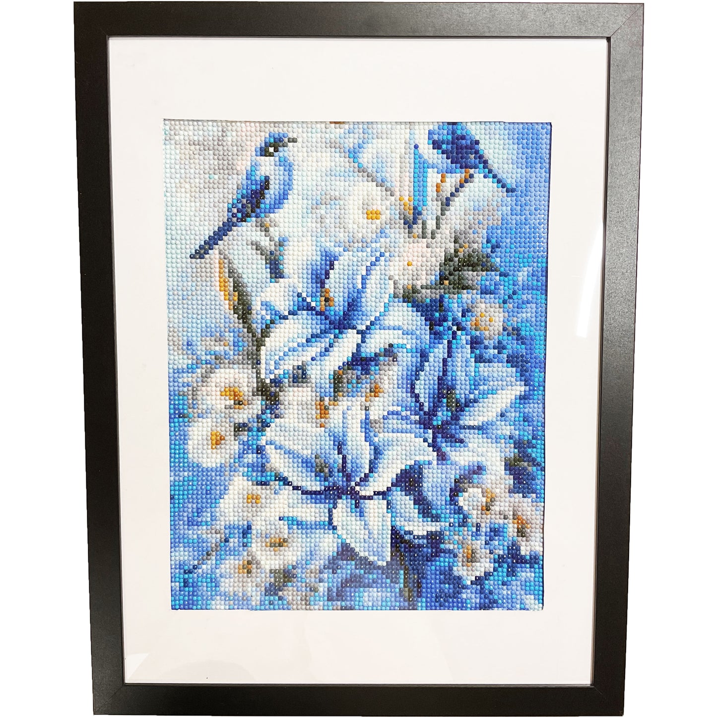 WATCH Resources Art Guild - Diamond Dot Art - Framed Canvas - Handmade Crafts - 17 x 13 Birds and Flowers by Annika Kohler-Crowe 4684
