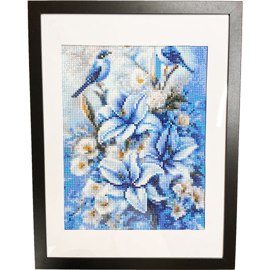 WATCH Resources Art Guild - Diamond Dot Art - Framed Canvas - Handmade Crafts - 17 x 13 Birds and Flowers by Annika Kohler-Crowe 4684