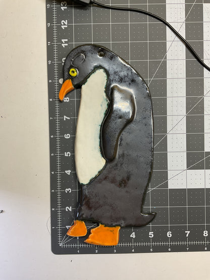 Ceramic Arts Handmade Clay Crafts Glazed Penguin 5-inch by 11-inch made by Lisa Uptain and Jeffrey Kohler-Crowe 4753