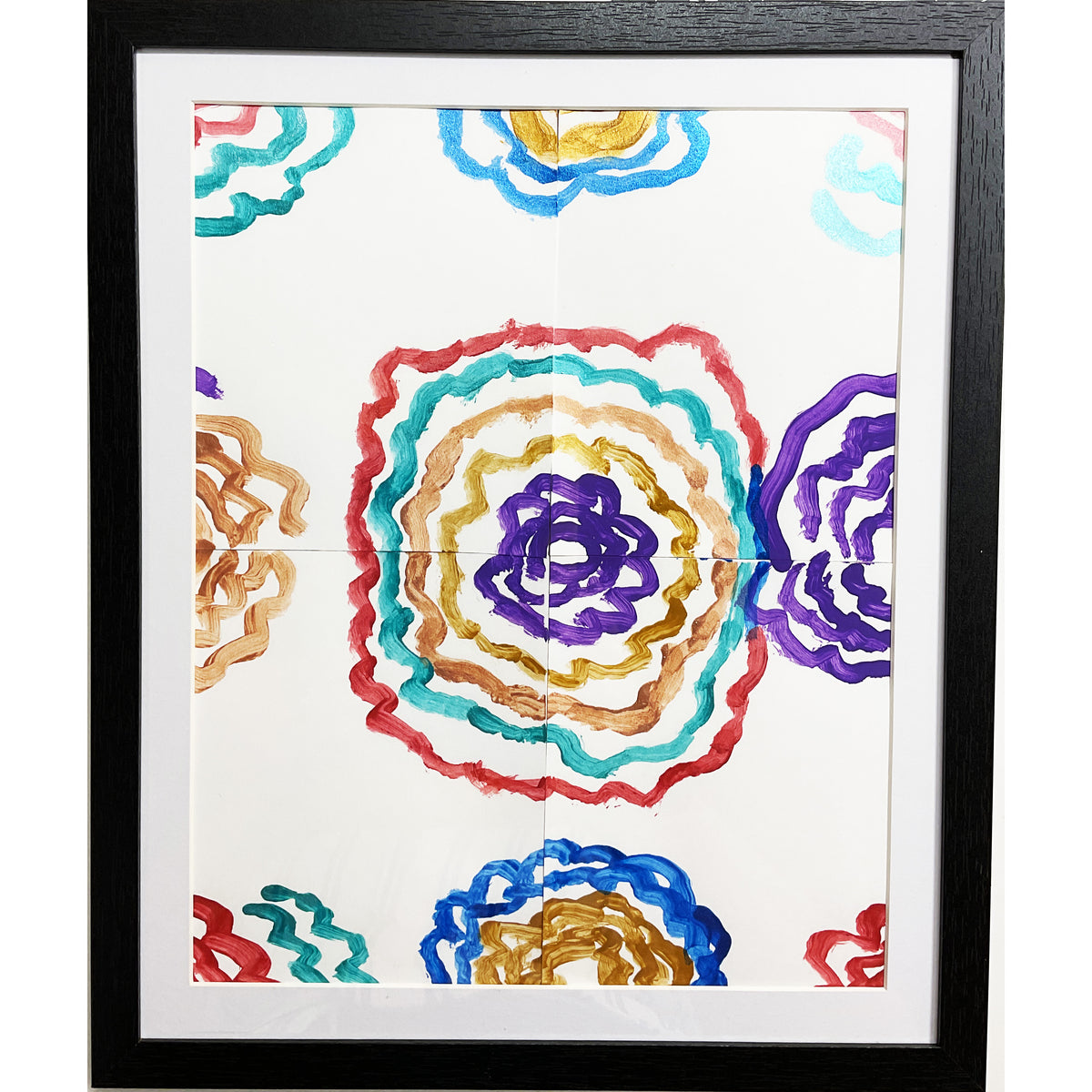 8x10 Acrylic Abstract Painting on Paper by Miguel Carrera 4758