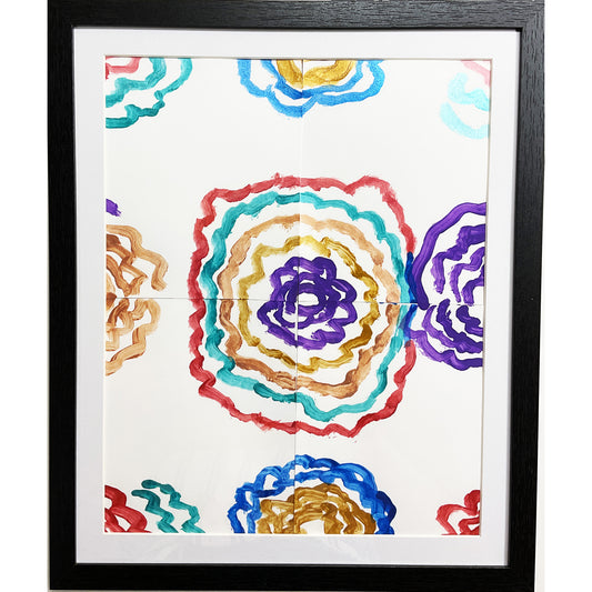 8x10 Acrylic Abstract Painting on Paper by Miguel Carrera 4758
