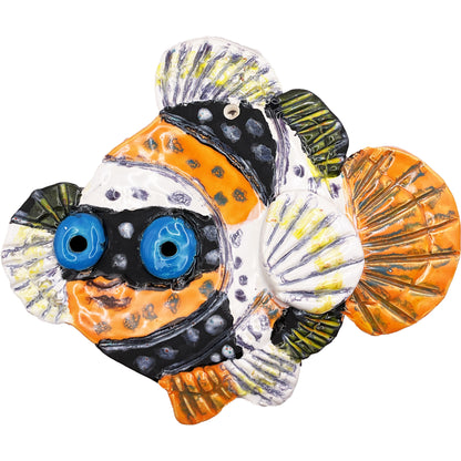 Ceramic Arts Handmade Clay Crafts Glazed Fish 8.5-inch by 7-inch made by Lisa Uptain and Ashley Dorsett 4781