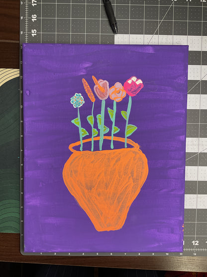 11x14 Acrylic Flower Painting on Stretched Canvas by Lisa Uptain 4831