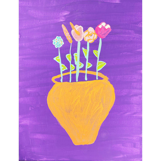 11x14 Acrylic Flower Painting on Stretched Canvas by Lisa Uptain 4831