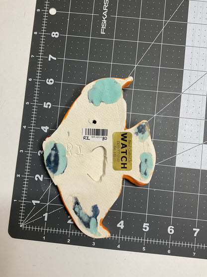 Ceramic Arts Handmade Clay Crafts Glazed Fish 4.5-inch by 6.5-inch made by RI 4814