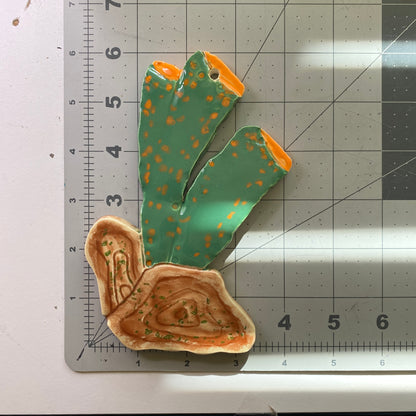 Ceramic Arts Handmade Clay Crafts Fresh Fish Coral 6-inch x 4-inch Glazed Coral by Breanne Wright and Angelina Vida-White 4096