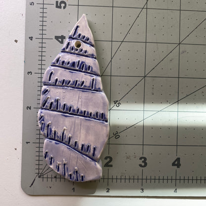 Ceramic Arts Handmade Clay Crafts 5-inch x 2-inch Glazed Shell by Angelina Vida-White 4119